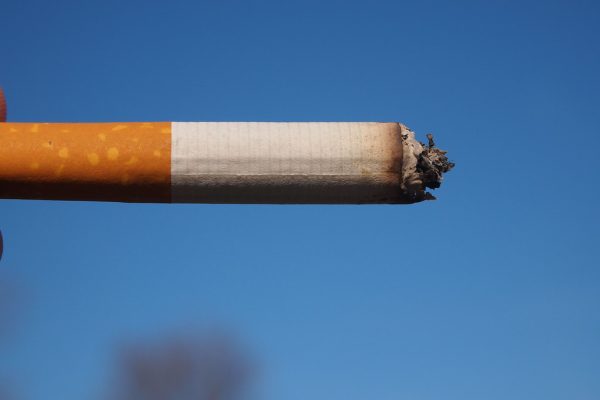 Close-up of a filtered cigarette — perfectly rolled cigarettes system